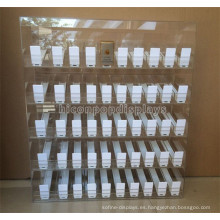 Unidades de tabaquería 50 Empujadores automotrices Vitrina de exhibición de cigarrillos de acrílico transparente de encimera de 5 capas
